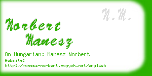 norbert manesz business card